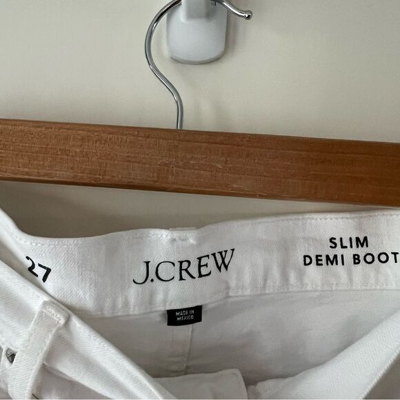 NEW J. Crew High Rise Slim Demi Boot Jean in White Wash - Picture 6 of 7